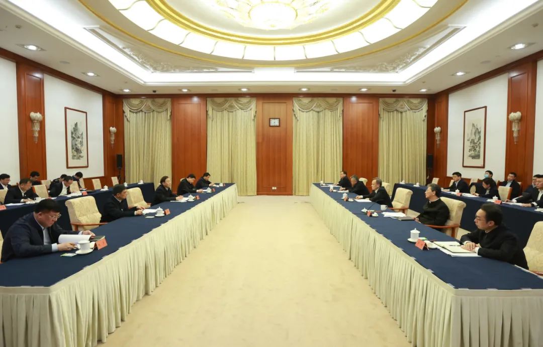 國家電網公司董事長辛保安、總經理張智剛與天津市委書記陳敏爾、市長張工會談